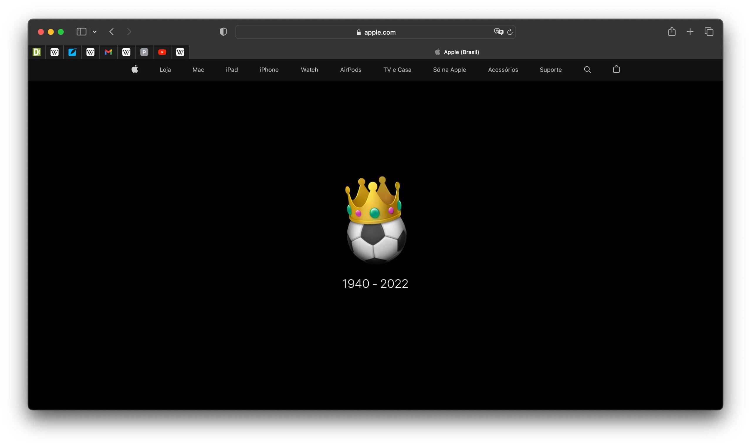 Apple omaggia Pelé sulla homepage del sito brasiliano Apple omaggia Pelé sulla homepage del sito brasiliano