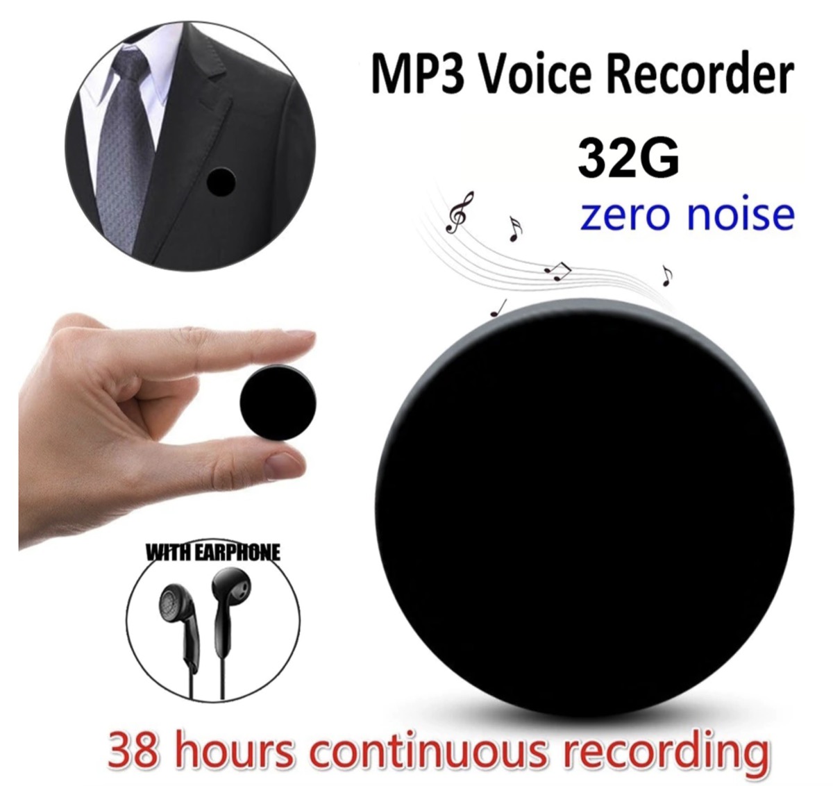 Registratore vocale a bottone, solo 14 euro