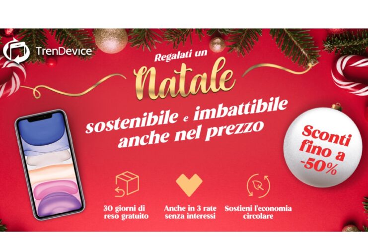 Natale sostenibile e imbattibile anche nel prezzo, con gli sconti TrenDevice fino a -50% su iPhone, iPad e Mac
