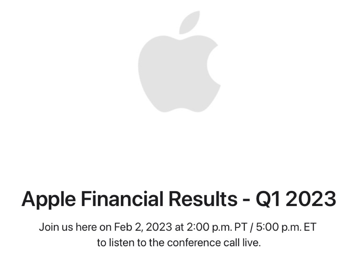 Apple, i risultati del primo trimestre 2023 arrivano il 2 febbraio