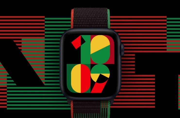 Nuovo cinturino Apple Watch serie Black Unity con sfondi abbinati