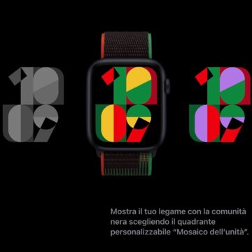 Nuovo cinturino Apple Watch serie Black Unity con sfondi abbinati