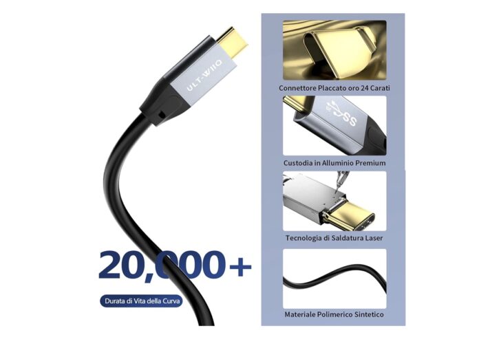 Cavo da USB C a USB C 100W con supporto PD e 3.2 gen a partire da 11,99 euro su Amazon