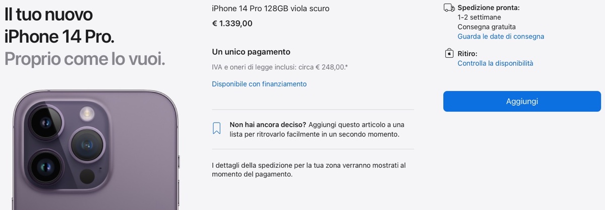 iPhone 14 Pro, migliorano disponibilità e tempi di attesa