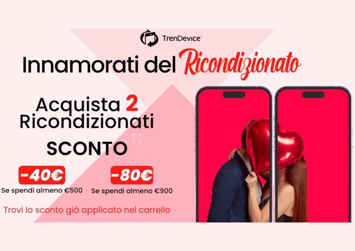 San Valentino hi-tech su TrenDevice, fino a -80€ di sconti su iPhone, iPad e Mac