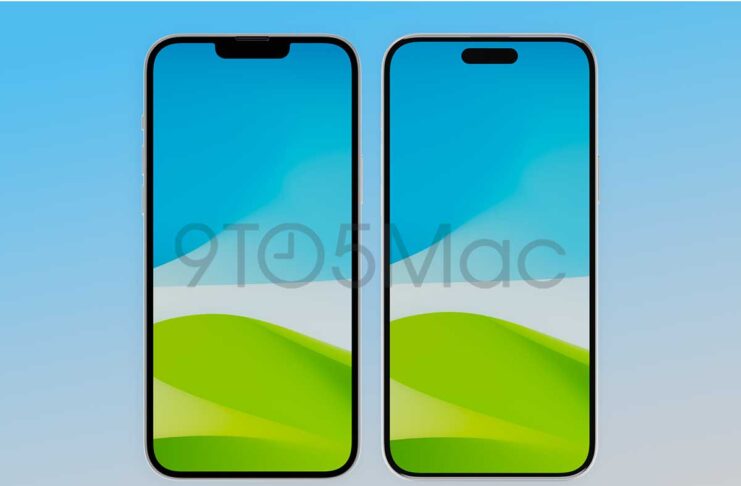 Il rendering di iPhone 15 Plus mostra cornici piccole e Dynamic Island