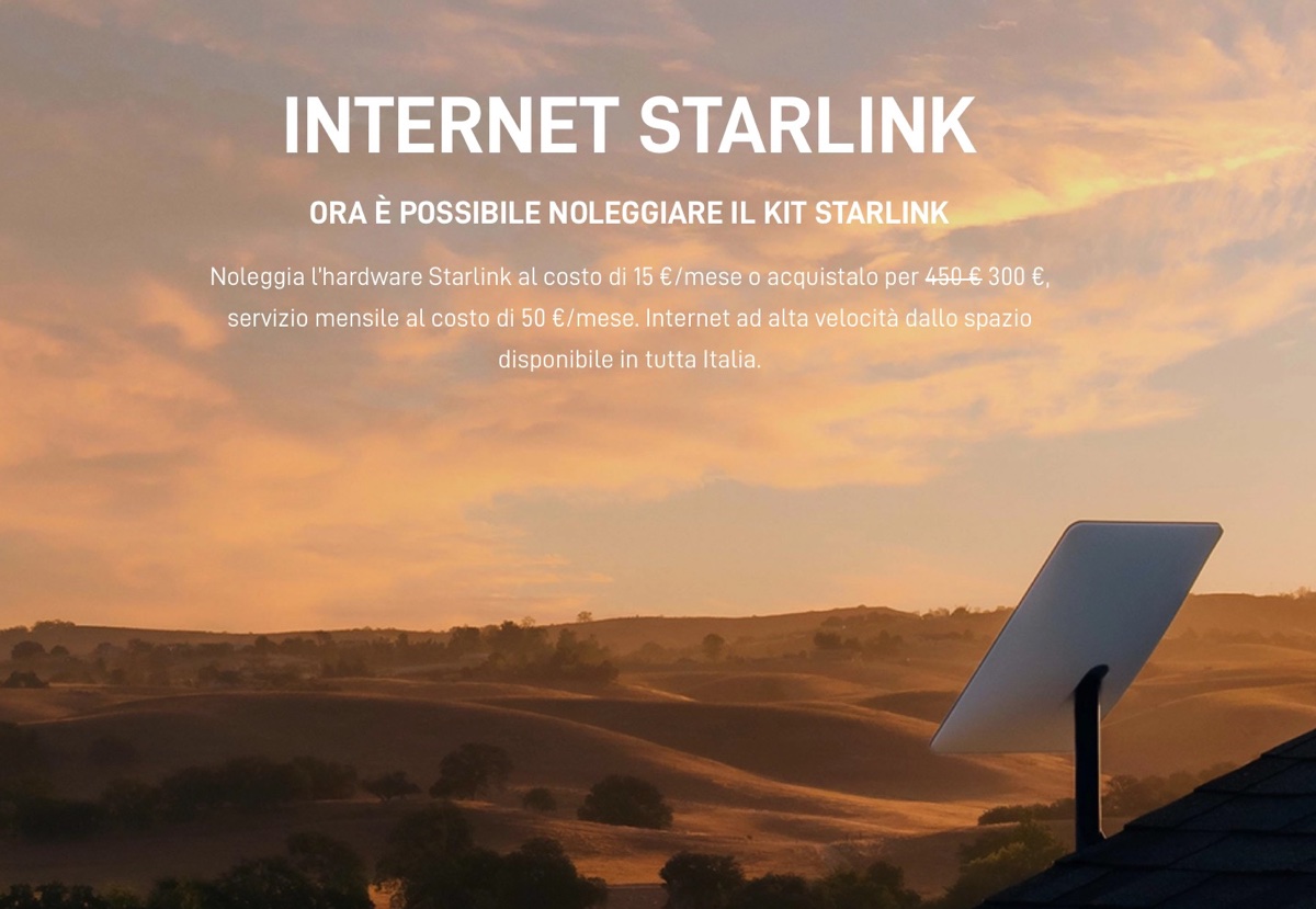 Starlink in Italia, la parabola a noleggio e costa meno