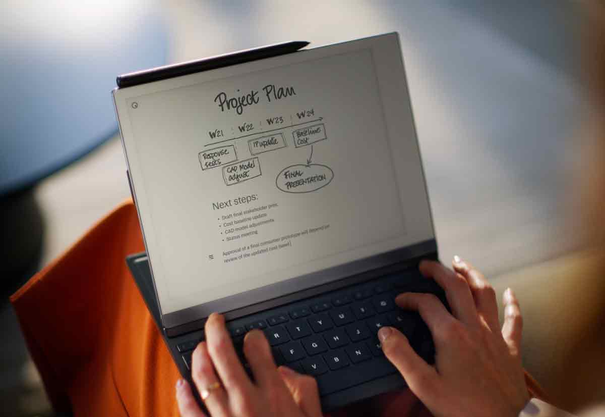 ReMarkable Paper Pro - Tastiera Folio In Tessuto Mosaico Basalto - Custodia Con Tastiera Bluetooth
