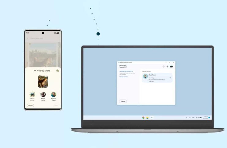 Nearby Share, Google semplifica il trasferimento file da Android a PC