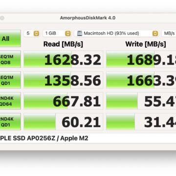 Test disco Mac Mini M2 8GB, SSD 256GB