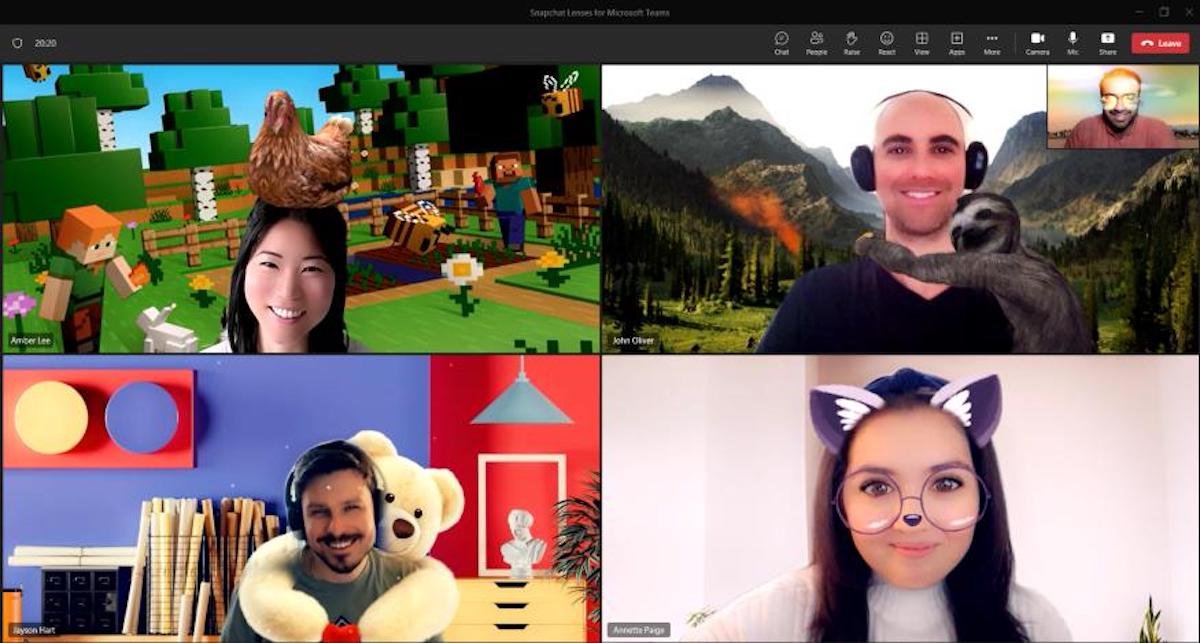 Microsoft Teams porta le lenti AR di Snapchat nelle videochiamate