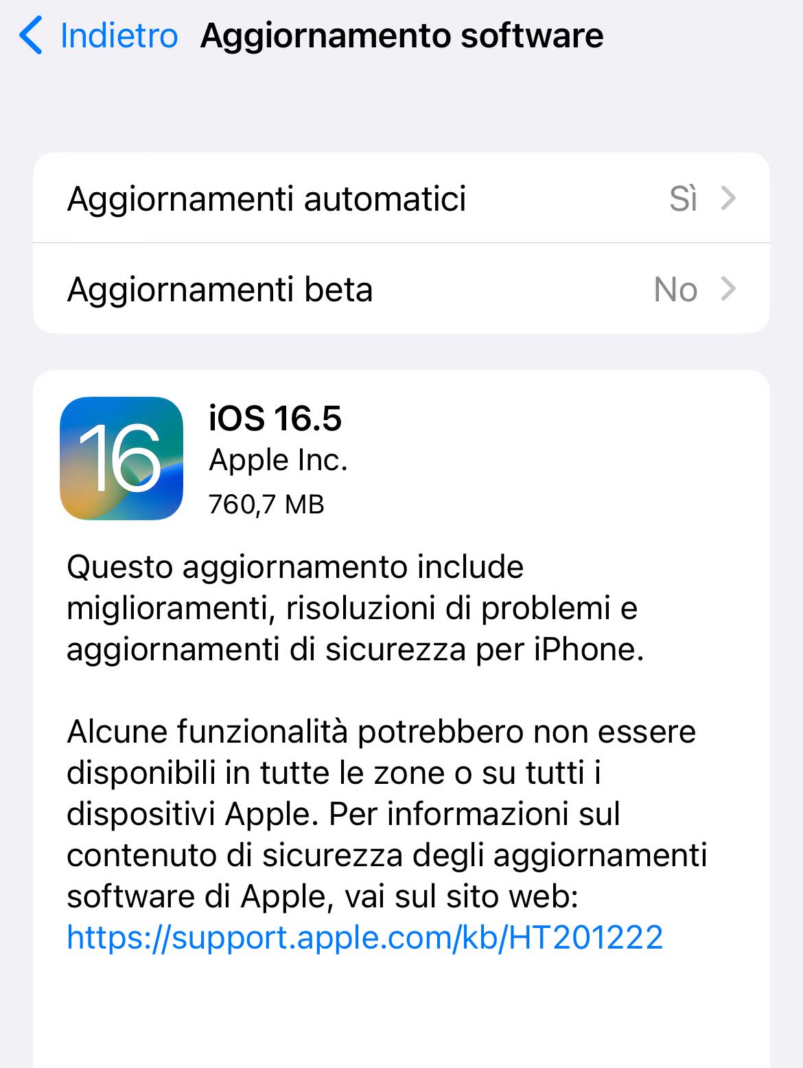 Disponibili aggiornamenti a iOS 16.5 e iPadOS 16.5
