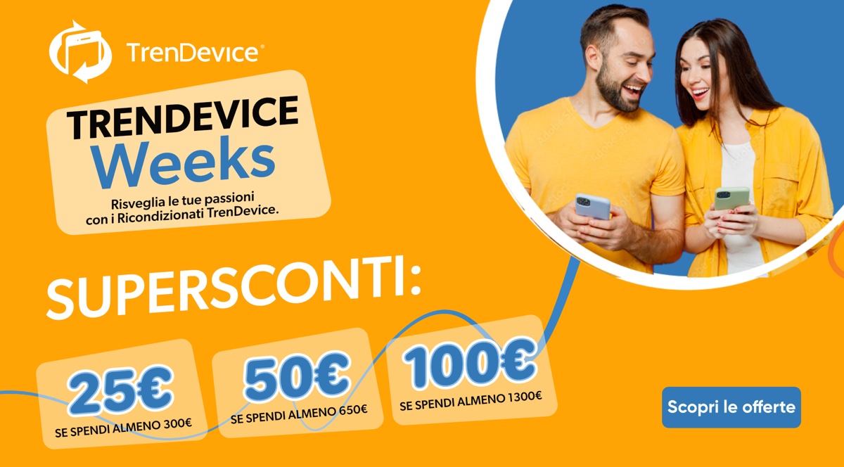 Super Sconti fino a -100€ su iPhone, iPad e Mac con le TrenDevice Weeks!