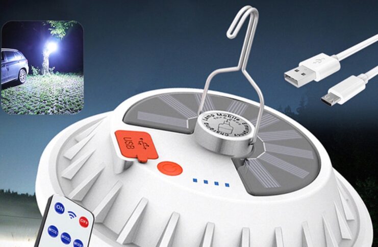 La lampada da tenda XMUND con carica solare a meno di 7 €