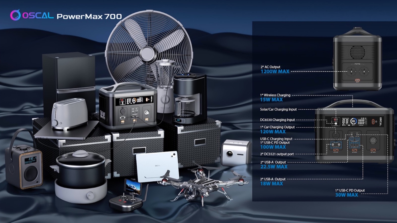 Oscal PowerMax 700 è la stazione energetica definitiva Oscal PowerMax 700 è la stazione energetica definitiva