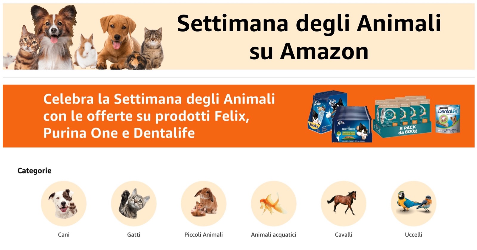 Amazon, al via la Settimana degli Animali