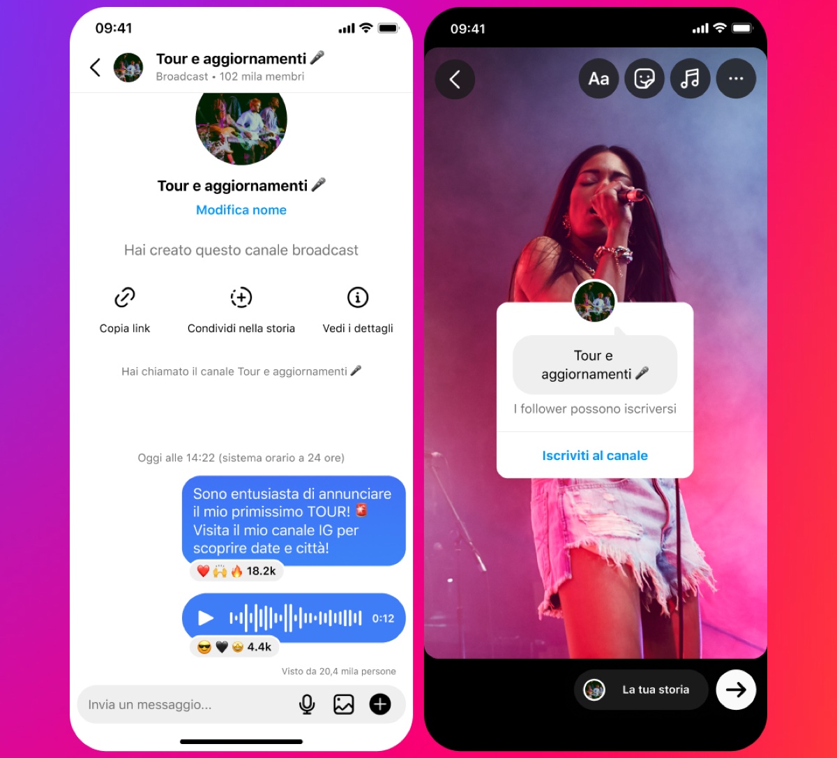 Instagram rilascia Canali Broadcast stile Telegram nel mondo