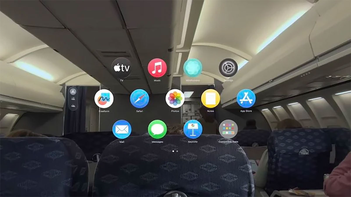 Apple Vision Pro prevede una "Modalità Viaggio" quando si indossa il visore in aereo