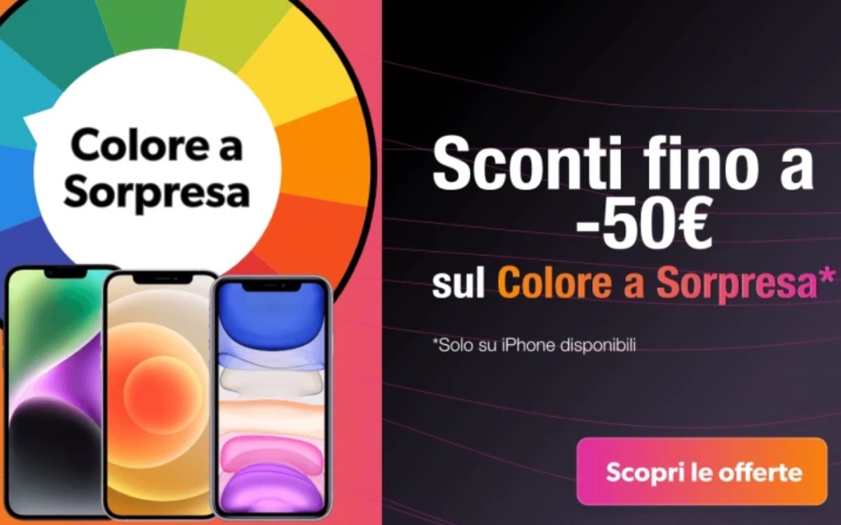 iPhone scontati fino a -50€ con Colore a Sorpresa, su TrenDevice solo ...