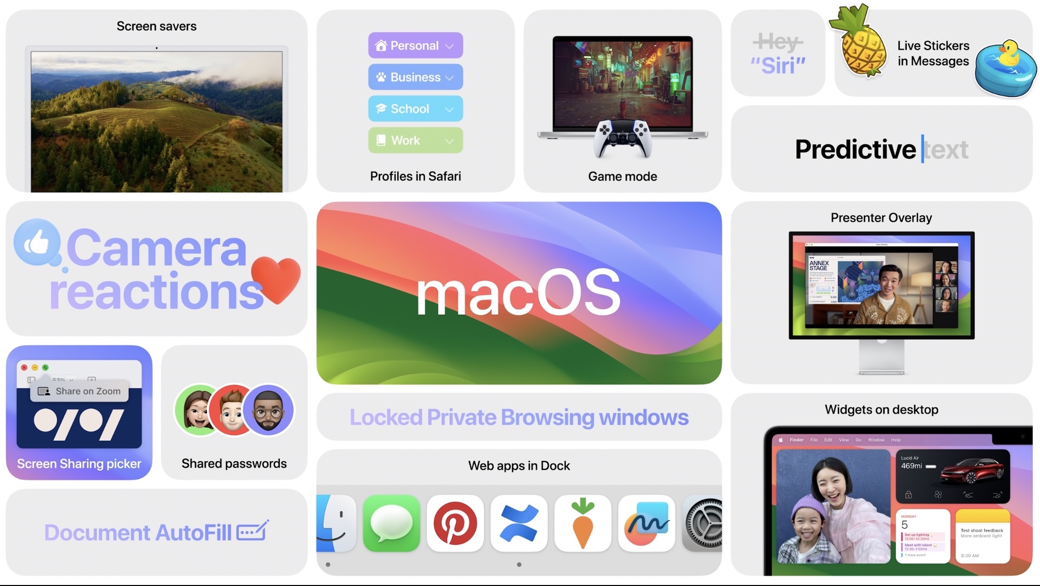 Apple svela macOS 14 Sonoma con widget fluttuanti e videoconferenze smart