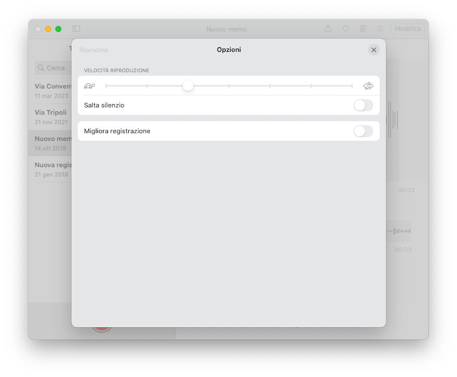Come funziona l'app Memo Vocali su Mac Come funziona l'app Memo Vocali su Mac