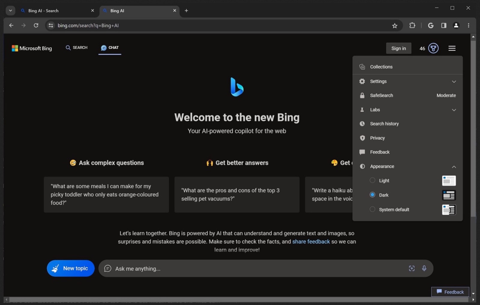 Bing AI pronto per Chrome e Safari, ma è limitato