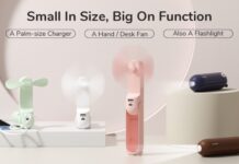 Mini ventilatore portatile JISULIFE, carica il cellulare e costa solo 15,99€