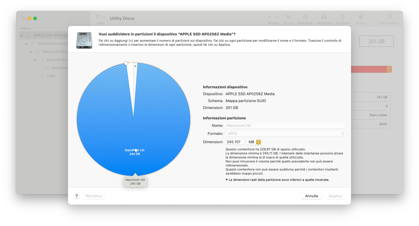 Come ridimensionare partizioni di SSD e dischi rigidi su macOS Come ridimensionare partizioni di SSD e dischi rigidi su macOS