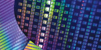 Una sottile fetta di materiale semiconduttore (wafer) sulla quale vengono realizzati i chip. Foto: TSMC