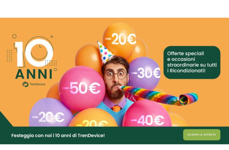TrenDevice festeggia 10 anni di attività con offerte speciali e sconti su iPhone, iPad e Mac Ricondizionati
