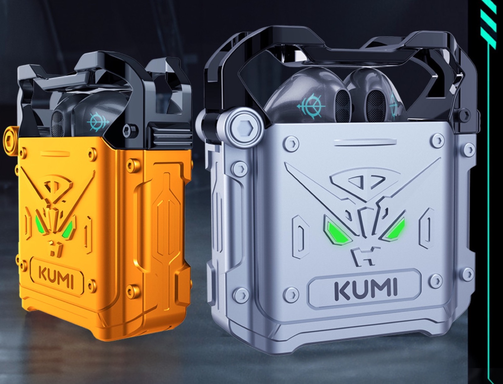 KUMI Mech X3, in offerta gli auricolari con custodia stile gaming