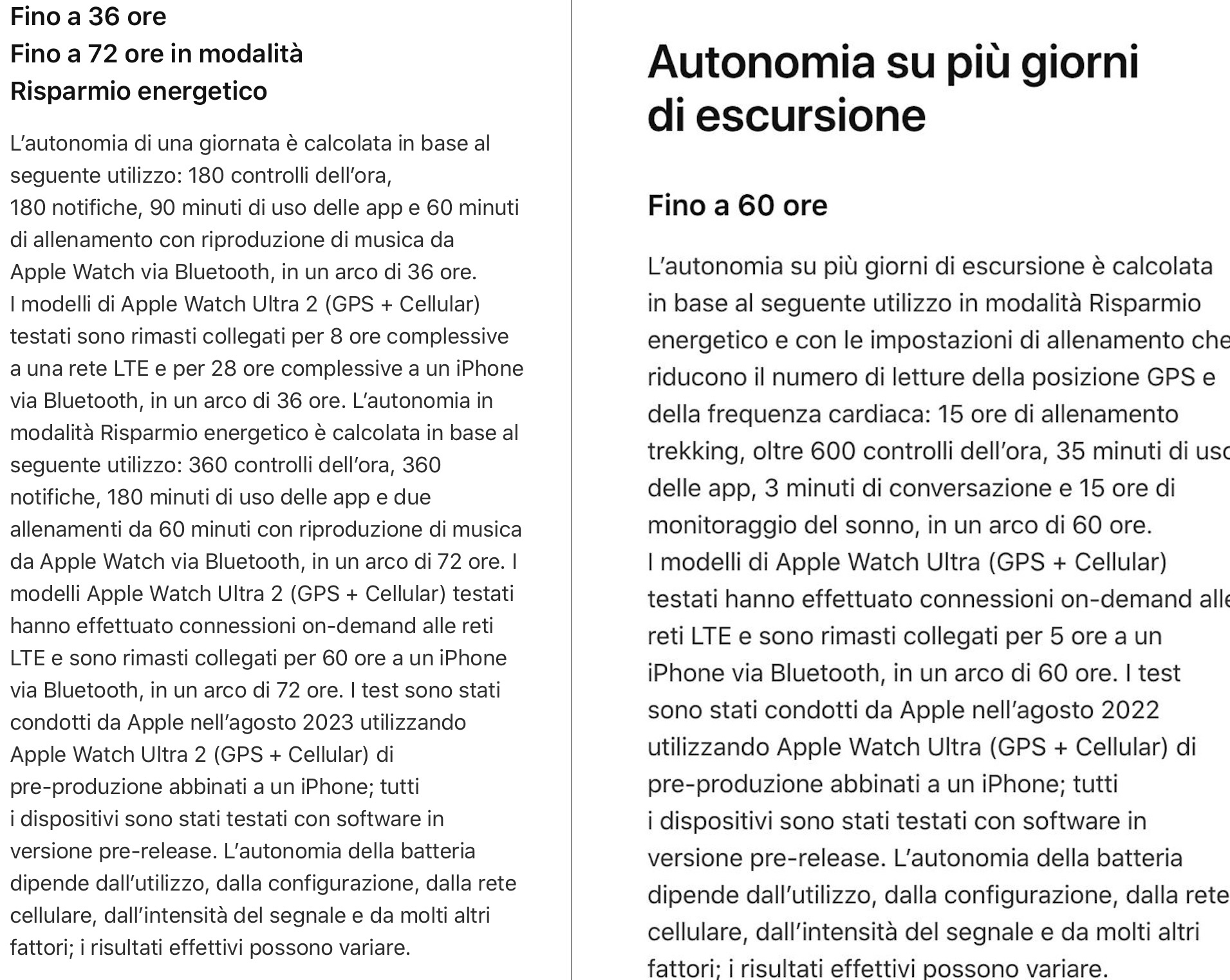 Apple Watch Ultra 2, l'autonomia di 72 ore forse è uguale alle 60 ore del primo modello