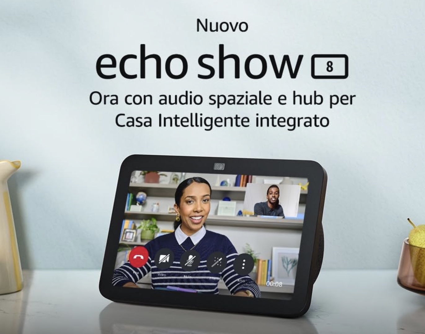 Supporto Magnetico Per Echo Show 5 (3ª Gen) – Base Girevole 360° Con Inclinazione Regolabile, Adatto Anche A IPhone