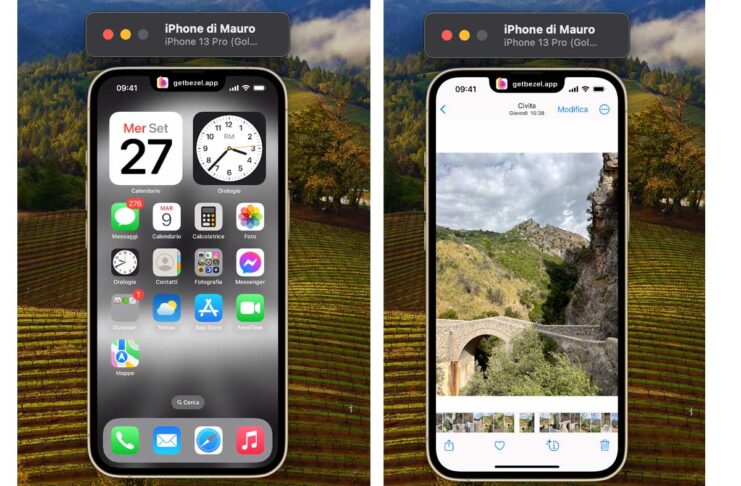 Con Bezel lo schermo dell'iPhone replicato sulla Scrivania del Mac in pochi secondi