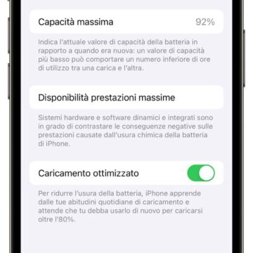 iPhone 15 può limitare la carica all’80% per salvaguardare la batteria