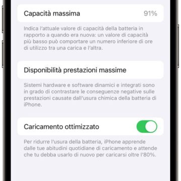 iPhone 15 può limitare la carica all’80% per salvaguardare la batteria