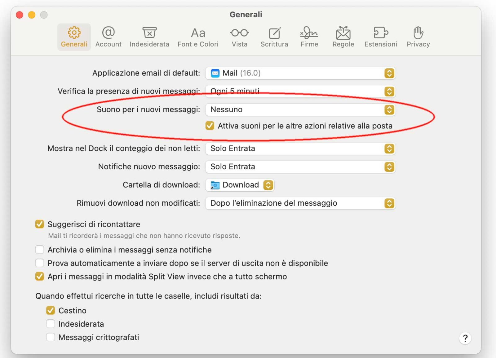 Come disattivare il suono per i nuovi messaggi in arrivo su Mail su macOS