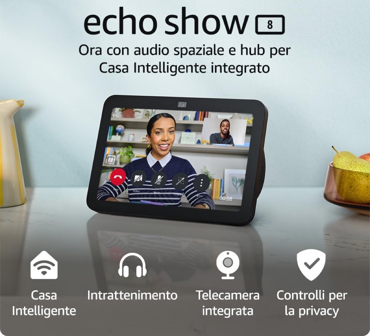 Nuovo Amazon Echo Show 8 disponibile in Italia