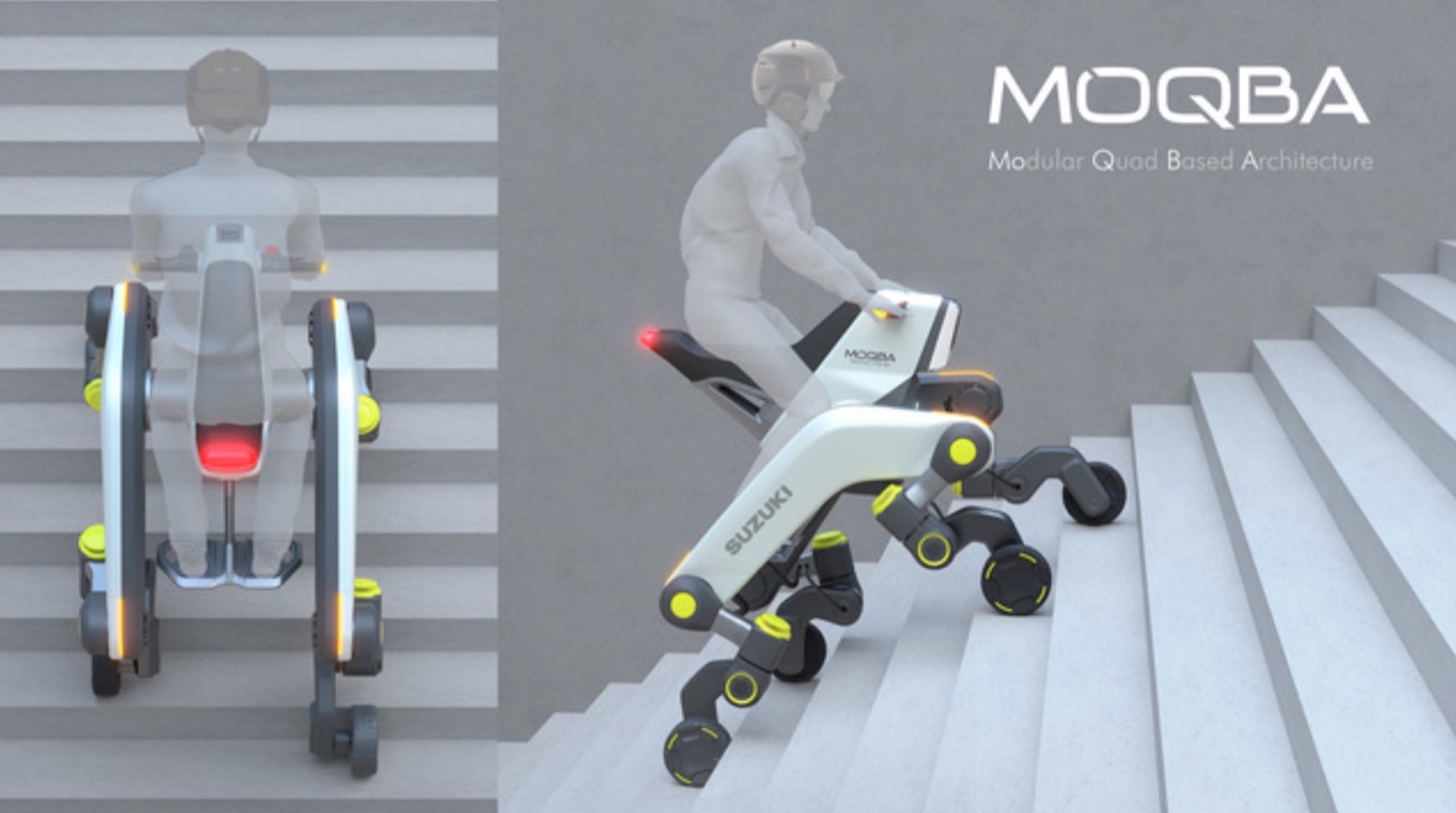 Suzuki MoQBA è il quad quadrupede che non teme le scale Suzuki MoQBA è il quad quadrupede che non teme le scale