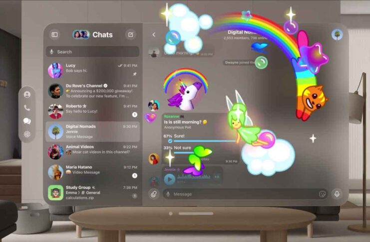 Telegram, mostrata l'app per visionOS
