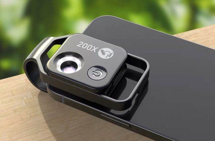 In sconto microscopio a clip per smartphone con ingrandimento 200X