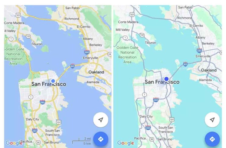 Google Maps, il nuovo schema di colori dell'app non piace
