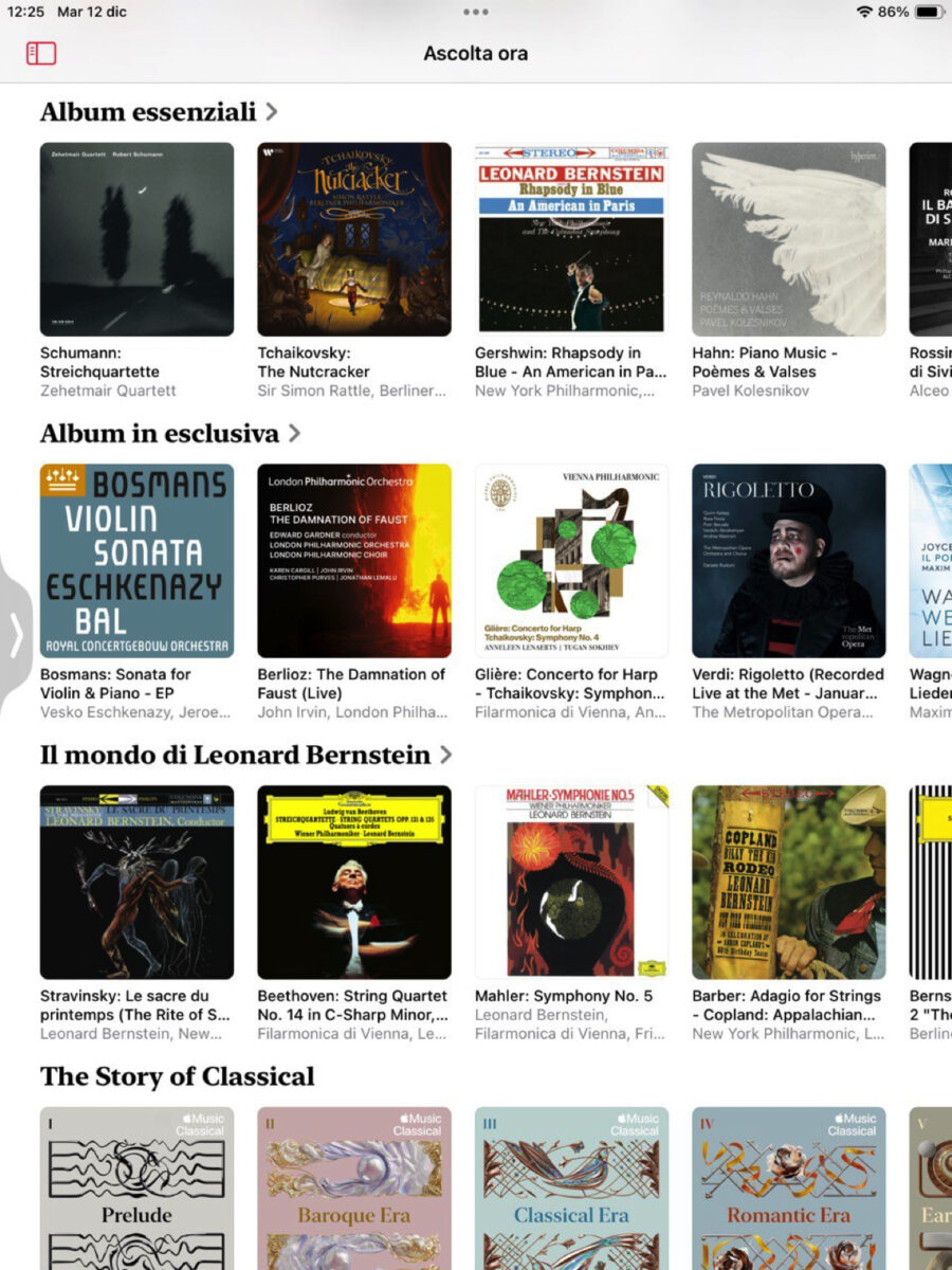 Cosa vuol dire se Apple Musica Classical è su iPad