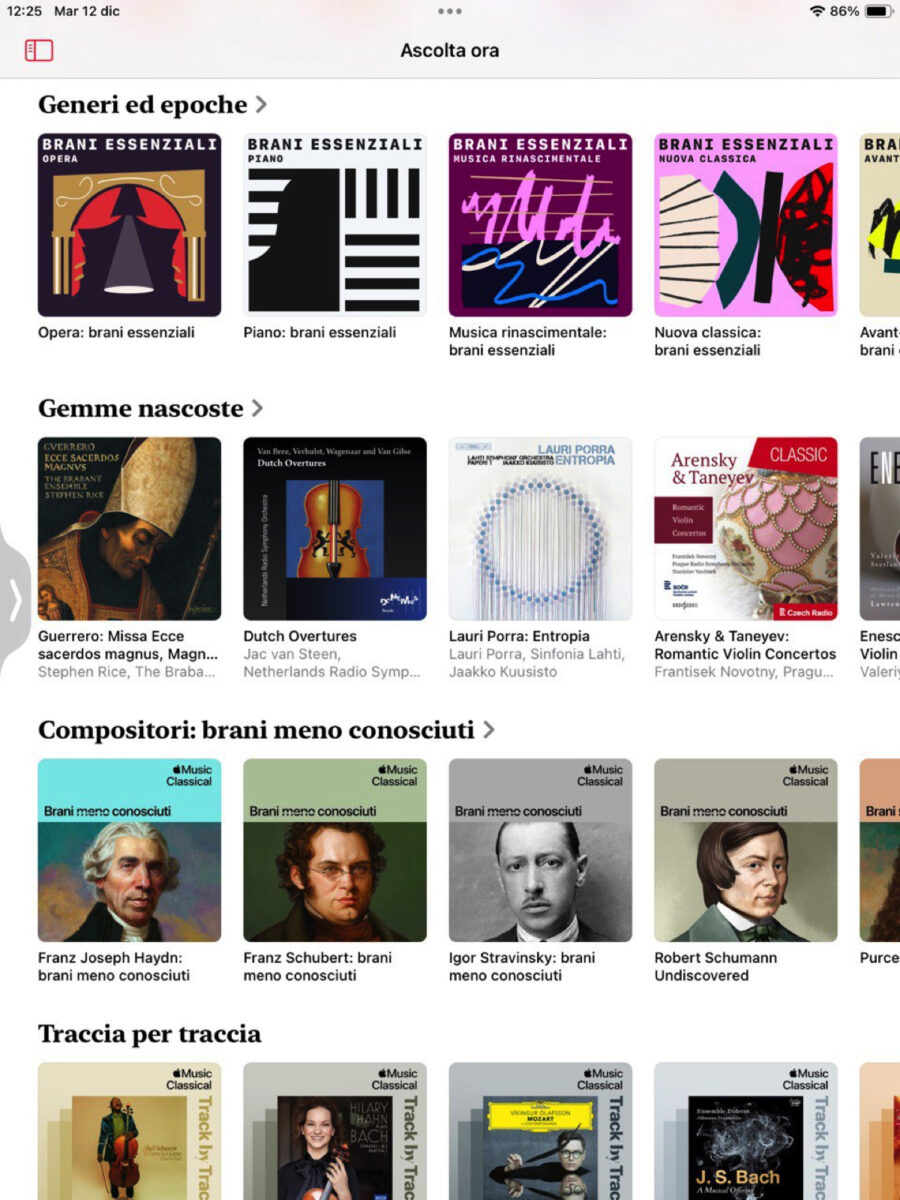 Cosa vuol dire se Apple Musica Classical è su iPad