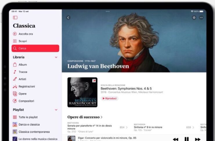 Cosa vuol dire se Apple Musica Classical è su iPad