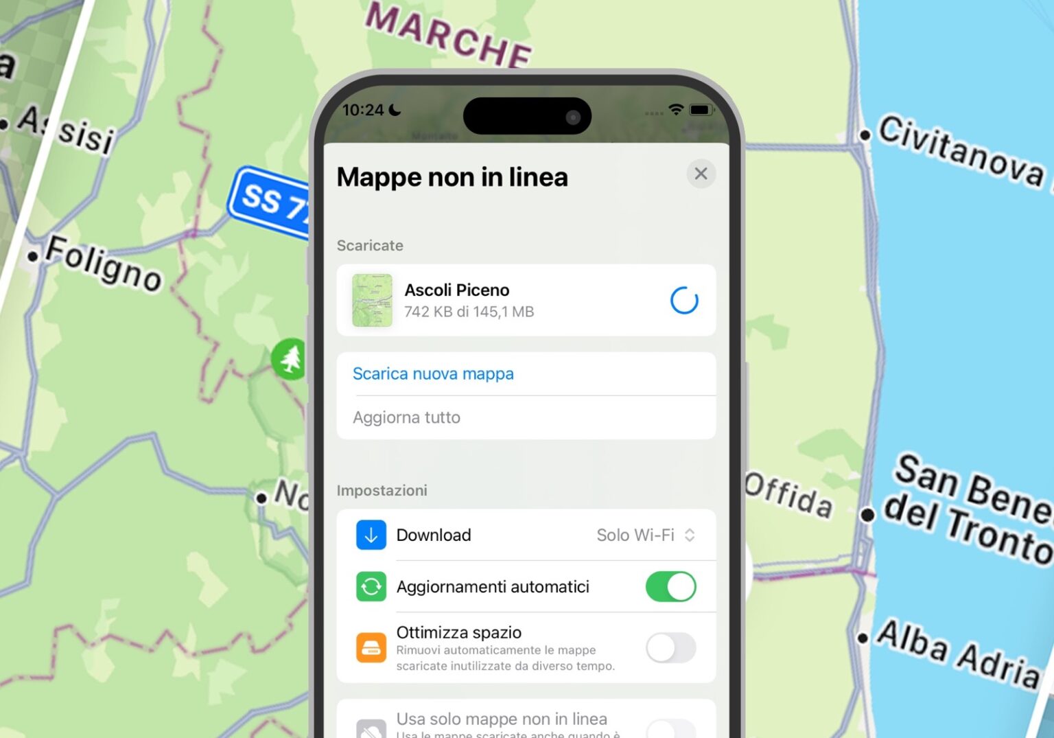 tutorial viaggio iPhone cosa fare - scaricare le mappe offline