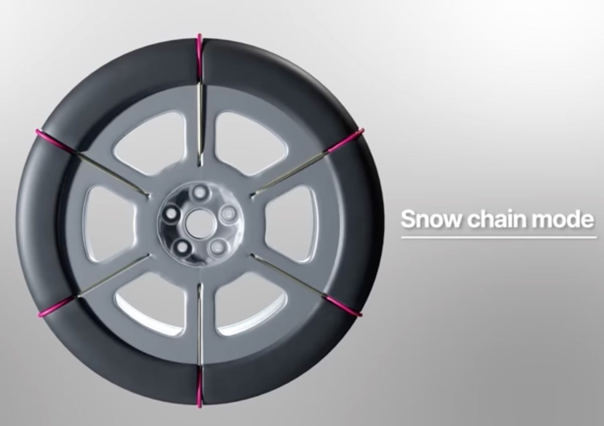 Hyundai e Kia svelano il pneumatico con catene da neve retrattili