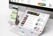 Questa mini tastiera bluetooth si collega a 3 dispositivi contemporaneamente