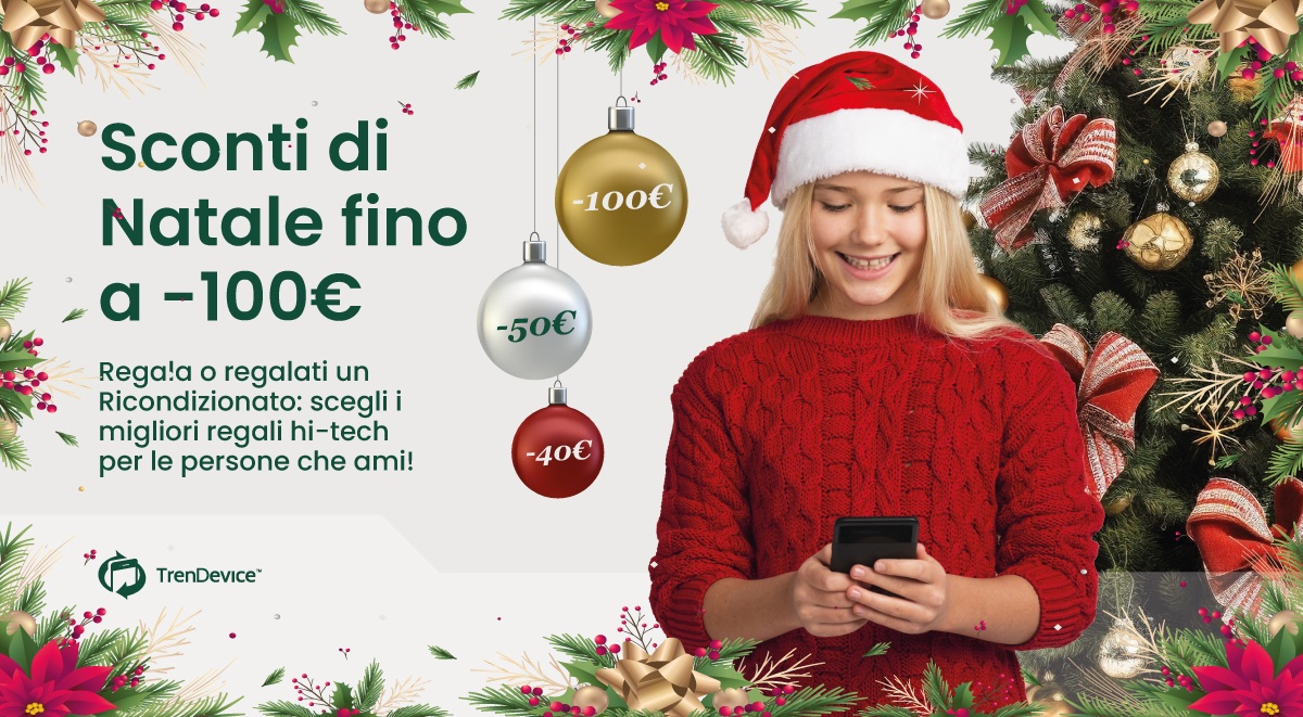 Sconti di Natale TrenDevice fino a -100€ su iPhone iPad e Mac