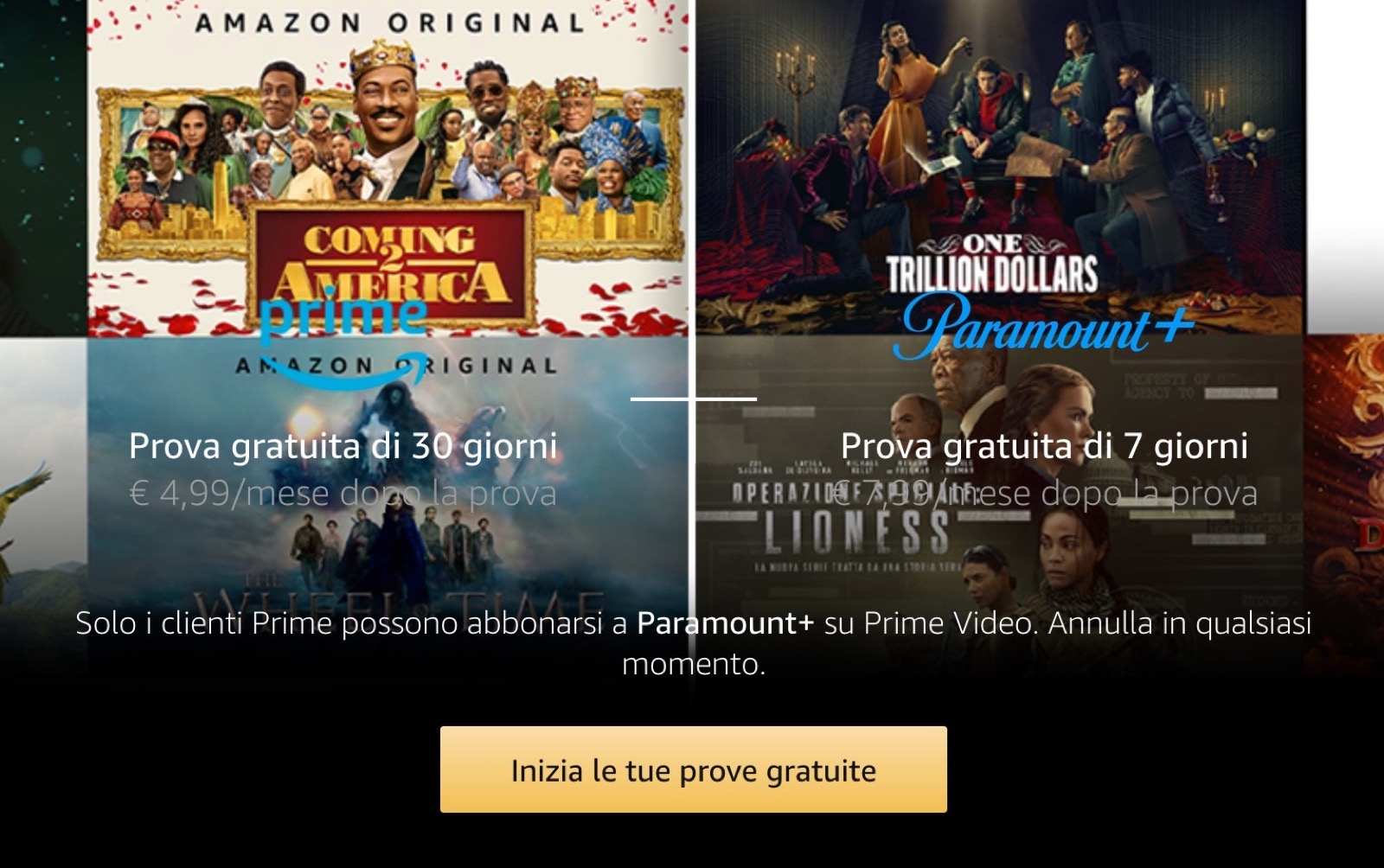 Con Prime Video gratis 30 giorni in regalo una settimana di Paramount Plus Con Prime Video gratis 30 giorni in regalo una settimana di Paramount Plus
